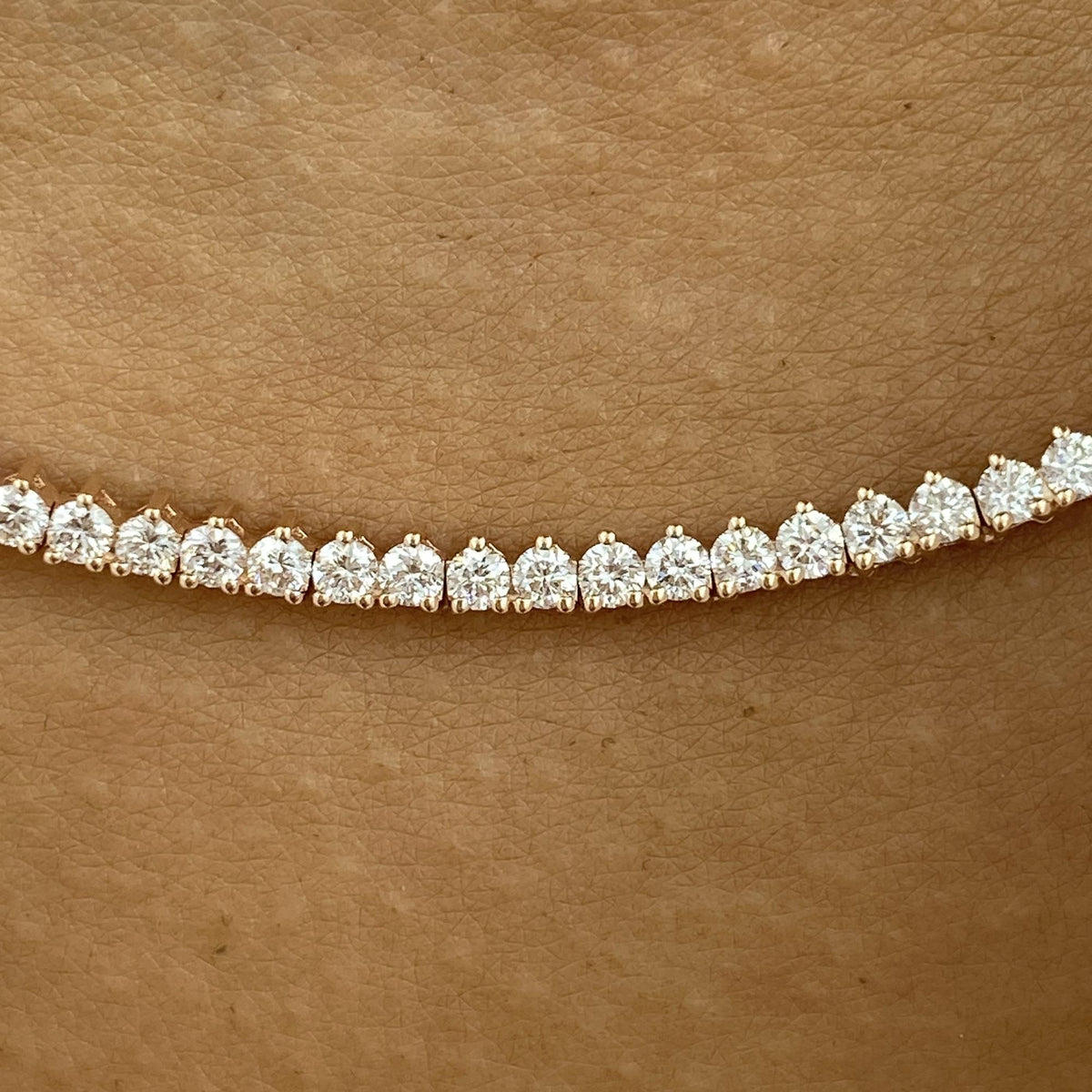 Ellie 2.7 Round Lab-Grown Diamond Tennis, Chain Necklace