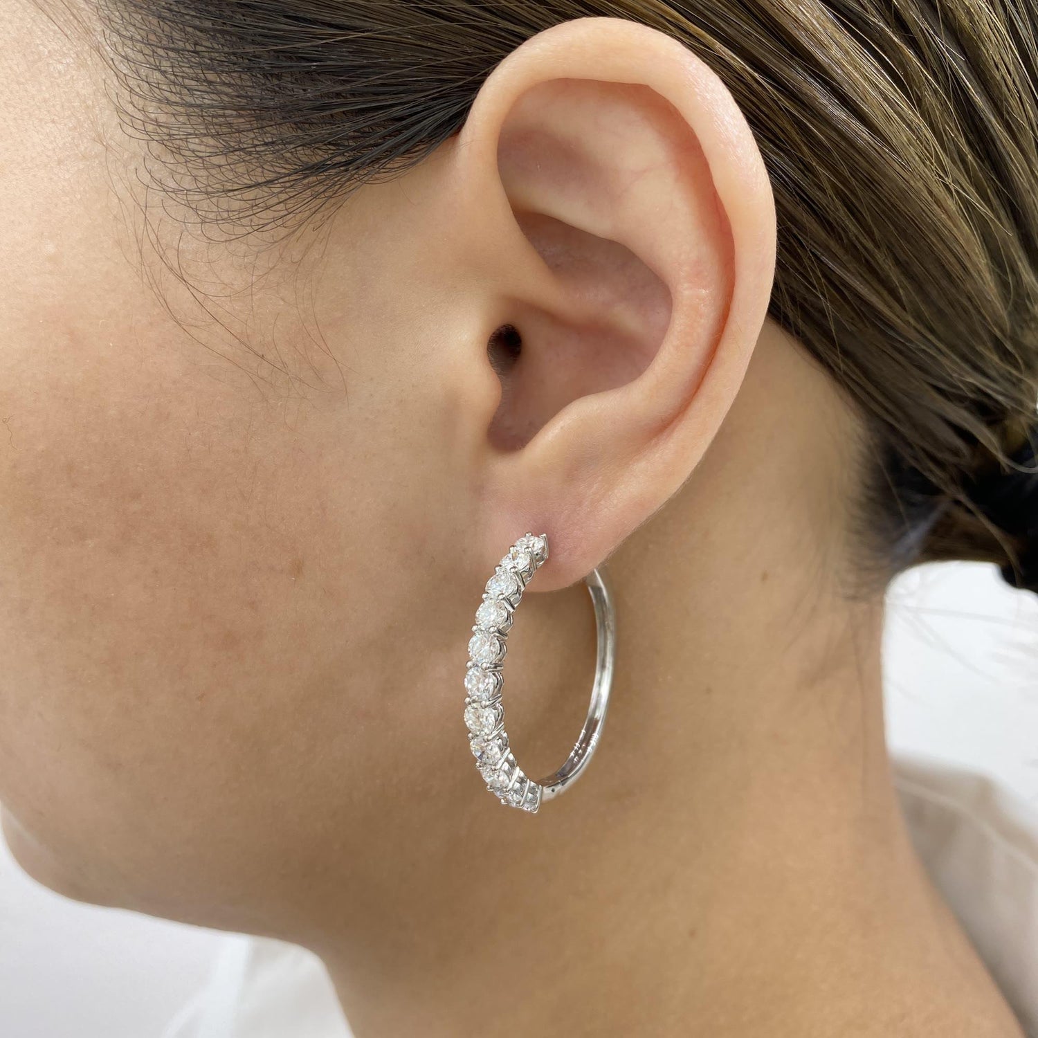 Aurora 3.2 Round Lab-Grown Diamond Hoop Earrings