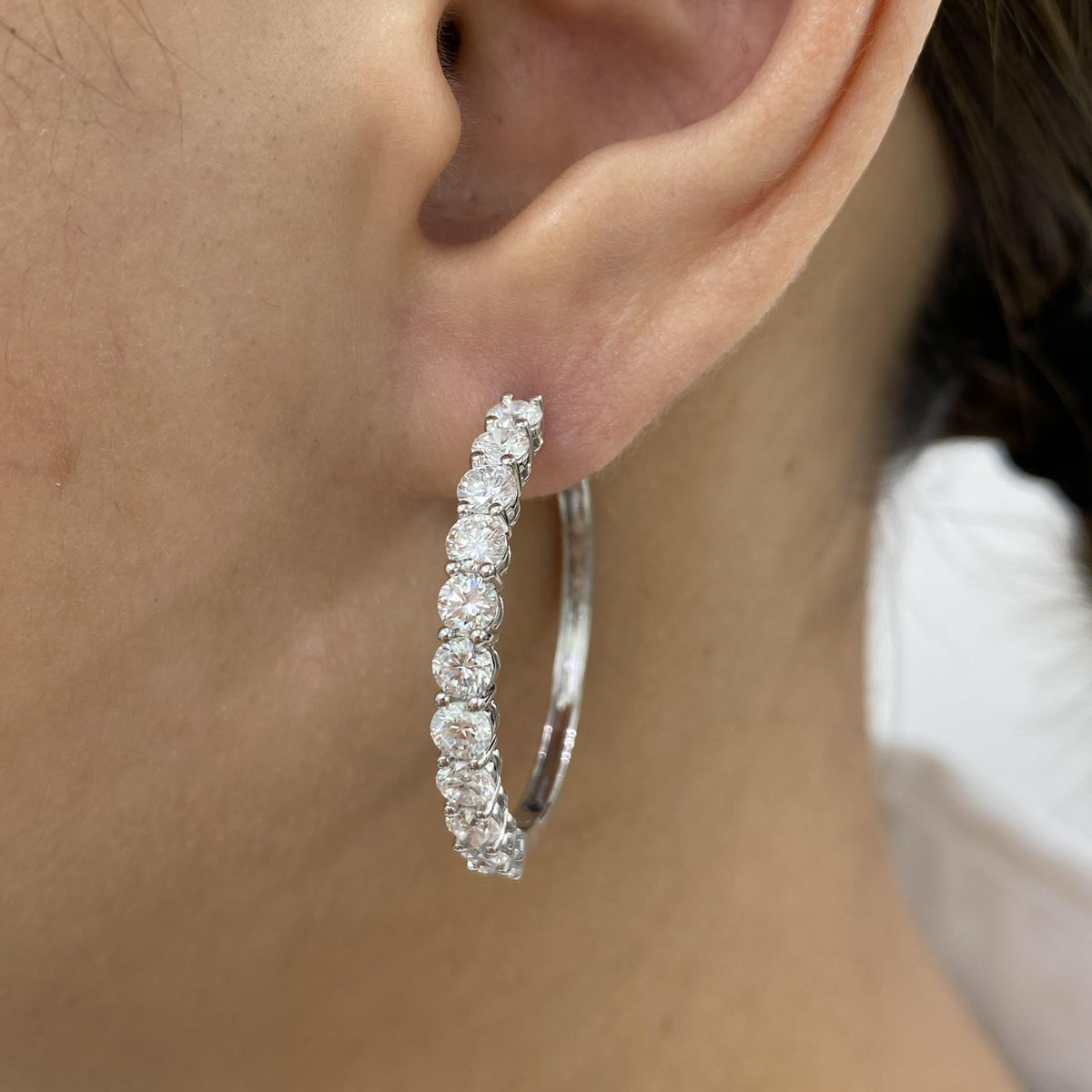 Aurora 3.2 Round Lab-Grown Diamond Hoop Earrings