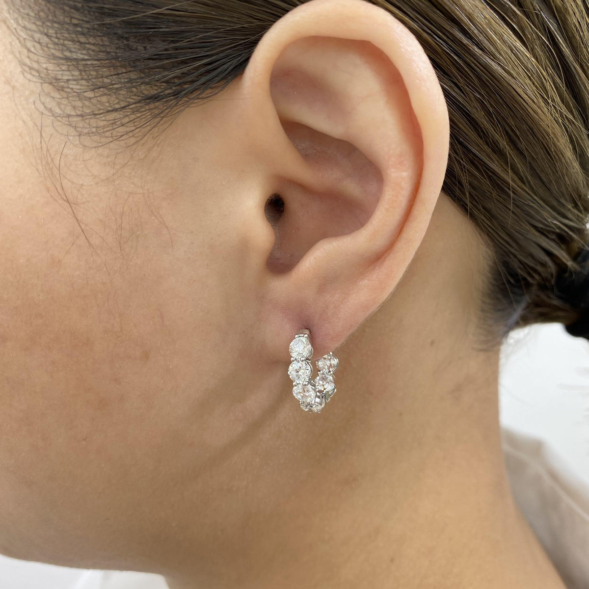 Aria 3.2 Round Lab-Grown Diamond Hoop Earrings