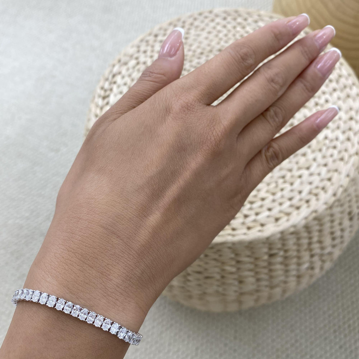 Heidi 7.9 Oval Lab-Grown Diamond Tennis Bracelet