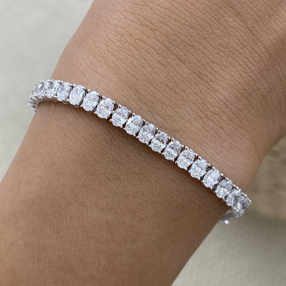 Heidi 7.9 Oval Lab-Grown Diamond Tennis Bracelet