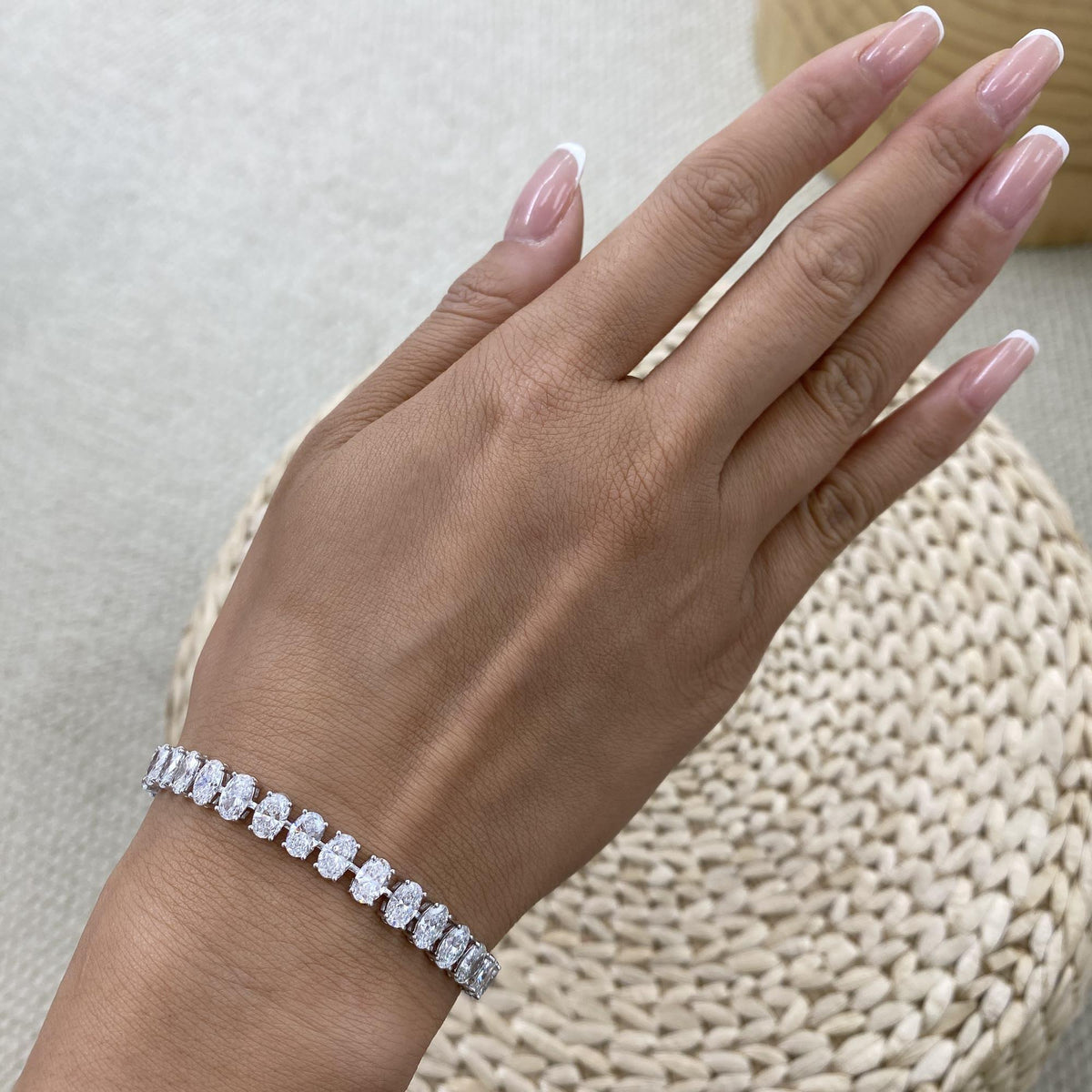 Tiffany 14.5 Oval Lab-Grown Diamond Tennis, East West Bracelet
