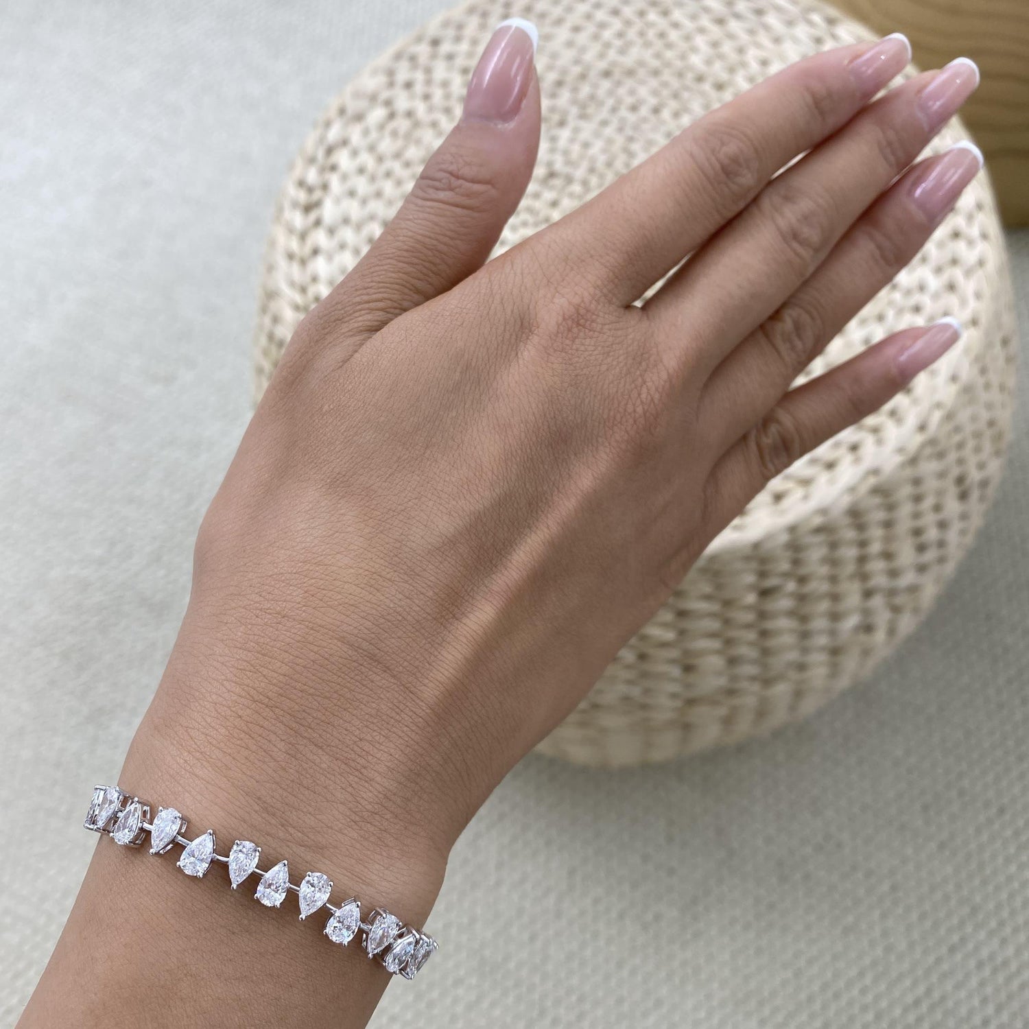 Tiffany 9.9 Pear Lab-Grown Diamond Tennis, East West Bracelet