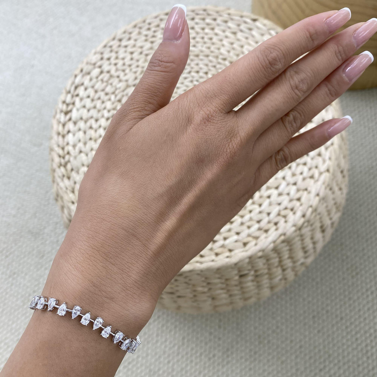 Tiffany 6.3 Pear Lab-Grown Diamond Tennis, East West Bracelet