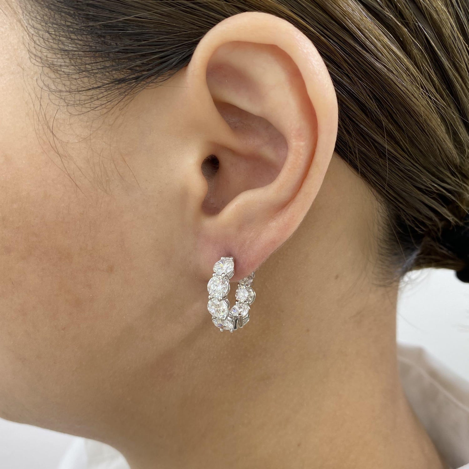 Aria 6.7 Round Lab-Grown Diamond Hoop Earrings