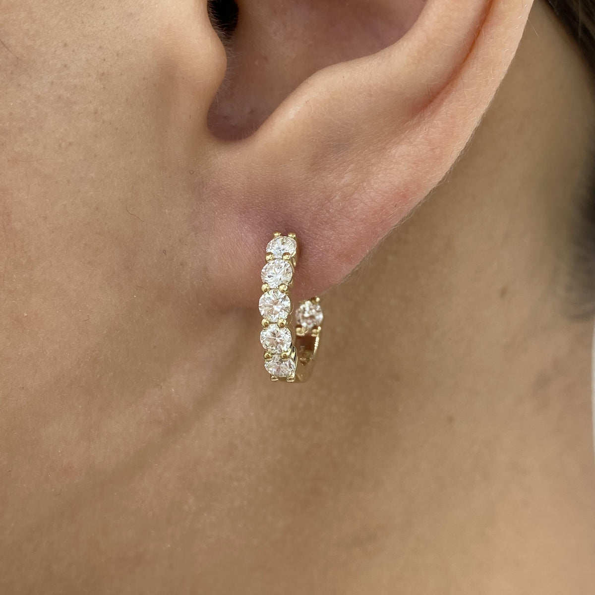 Roxanne 1.2 Round Lab-Grown Diamond Hoop Earrings