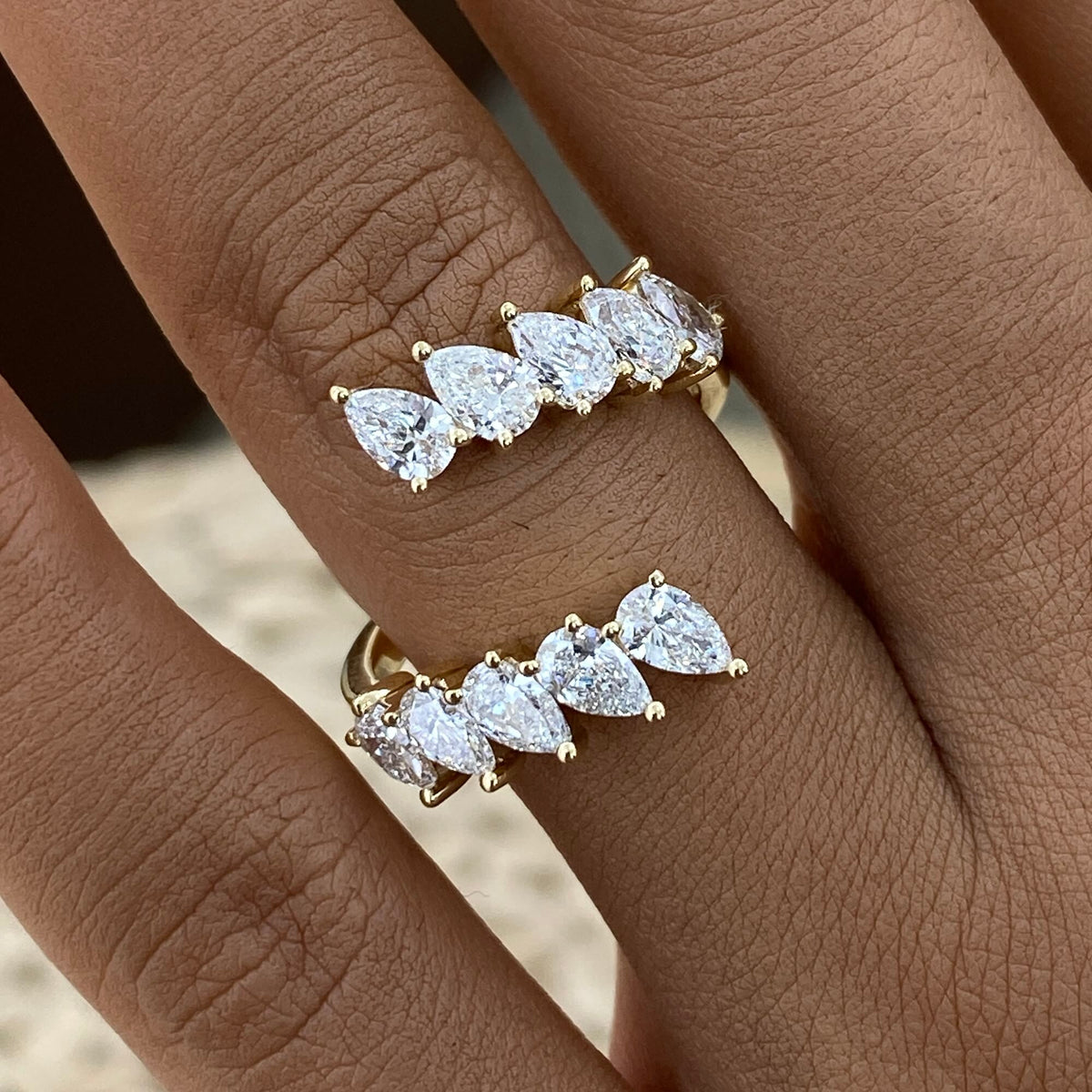 Alisa 1.5 Pear Lab-Grown Diamond Special, Half-Eternity Ring