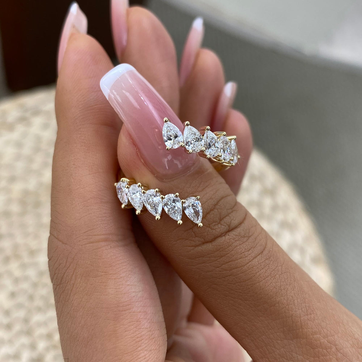 Alisa 1.5 Pear Lab-Grown Diamond Special, Half-Eternity Ring