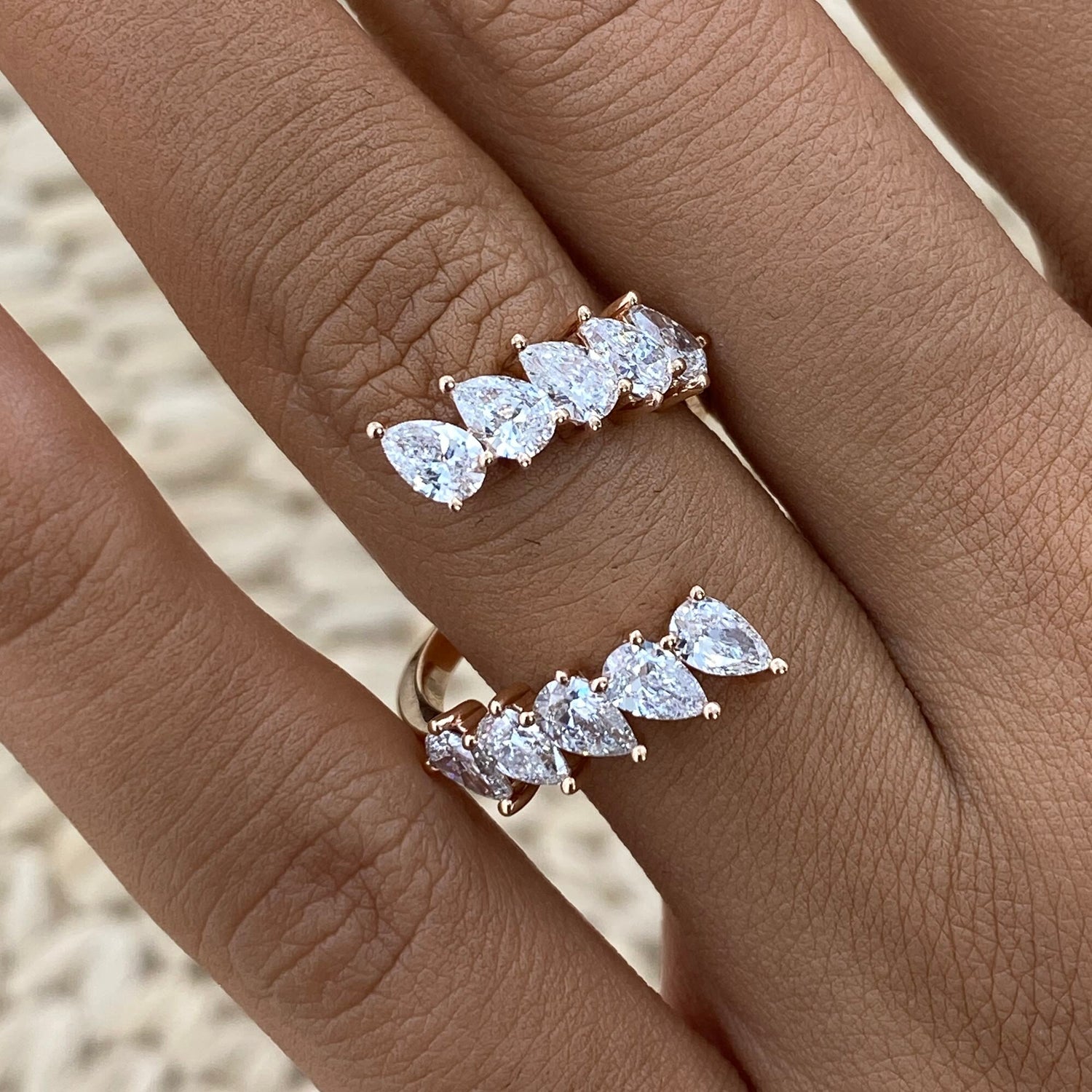Alisa 1.5 Pear Lab-Grown Diamond Special, Half-Eternity Ring