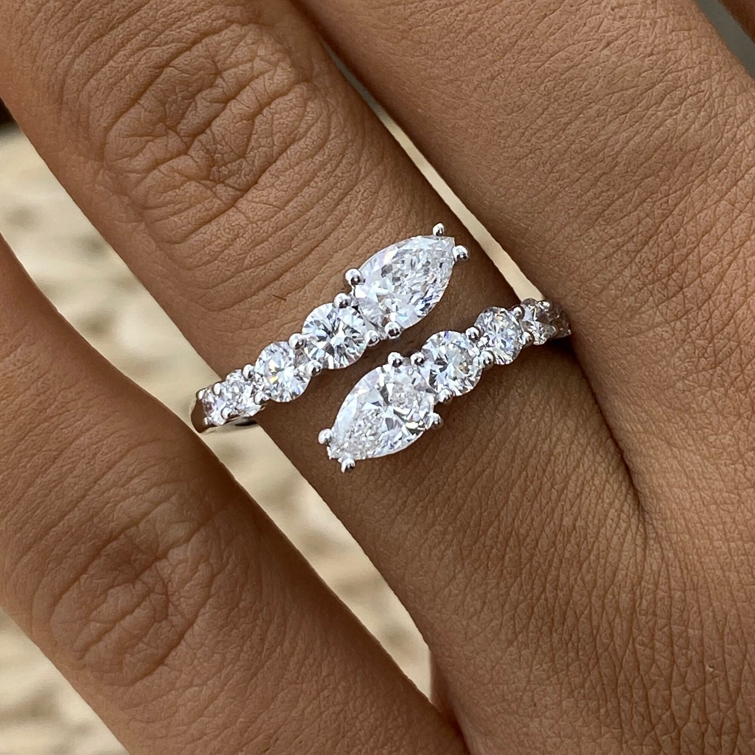 Alina 1.2 Pear Lab-Grown Diamond Special, Half-Eternity Ring