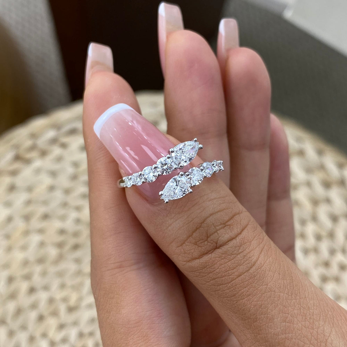 Alina 1.2 Pear Lab-Grown Diamond Special, Half-Eternity Ring