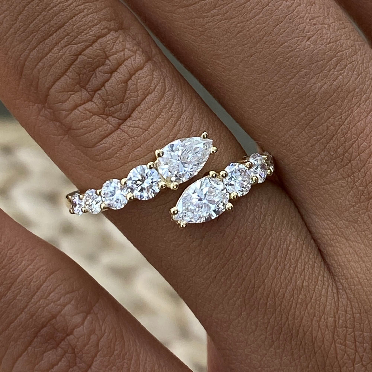 Alina 1.2 Pear Lab-Grown Diamond Special, Half-Eternity Ring