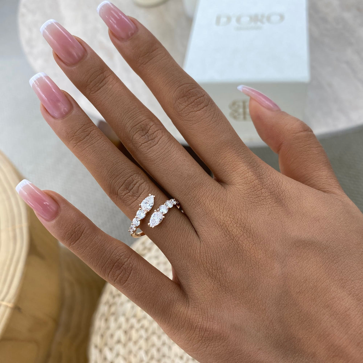 Alina 1.2 Pear Lab-Grown Diamond Special, Half-Eternity Ring