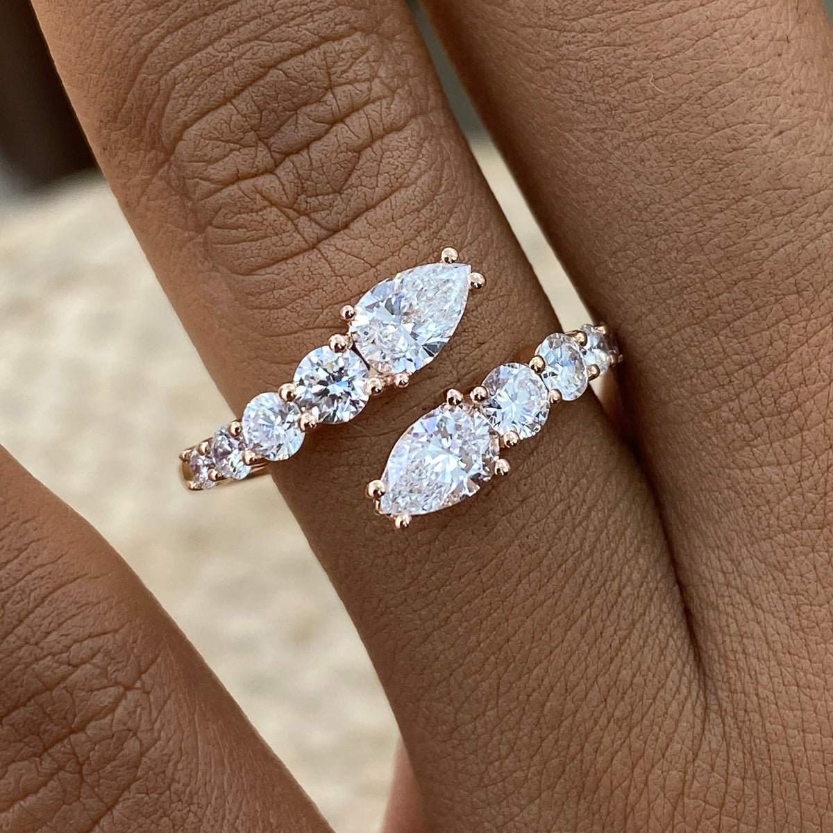 Alina 1.2 Pear Lab-Grown Diamond Special, Half-Eternity Ring