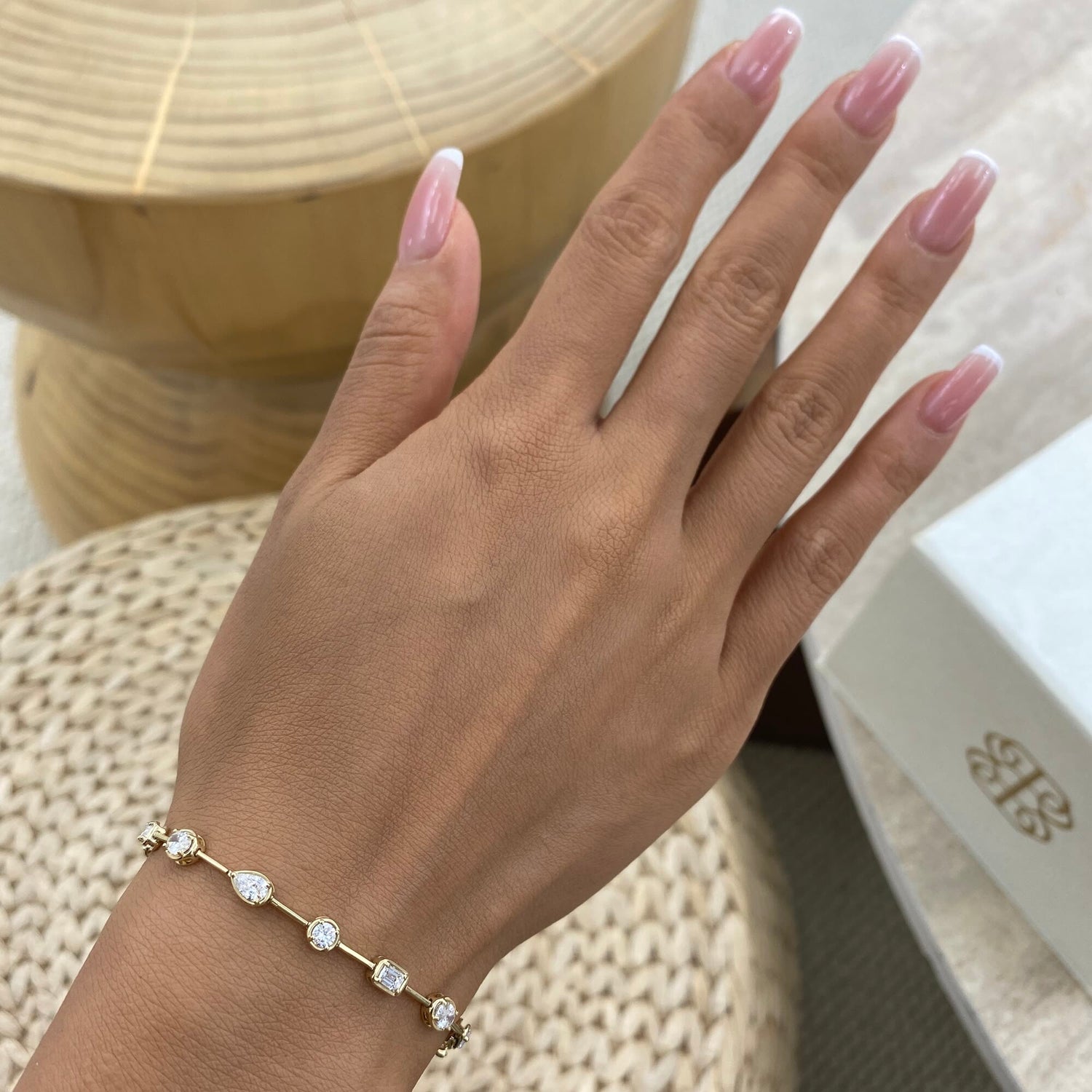 Nicole 2.3 Oval Lab-Grown Diamond Bezel, Station Bracelet