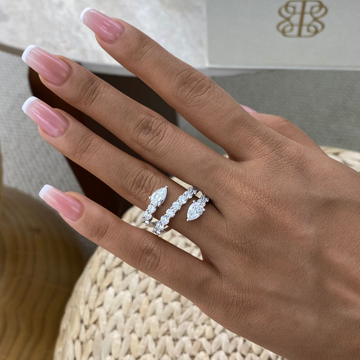 Angie 2.8 Pear Lab-Grown Diamond Special, Half-Eternity Ring