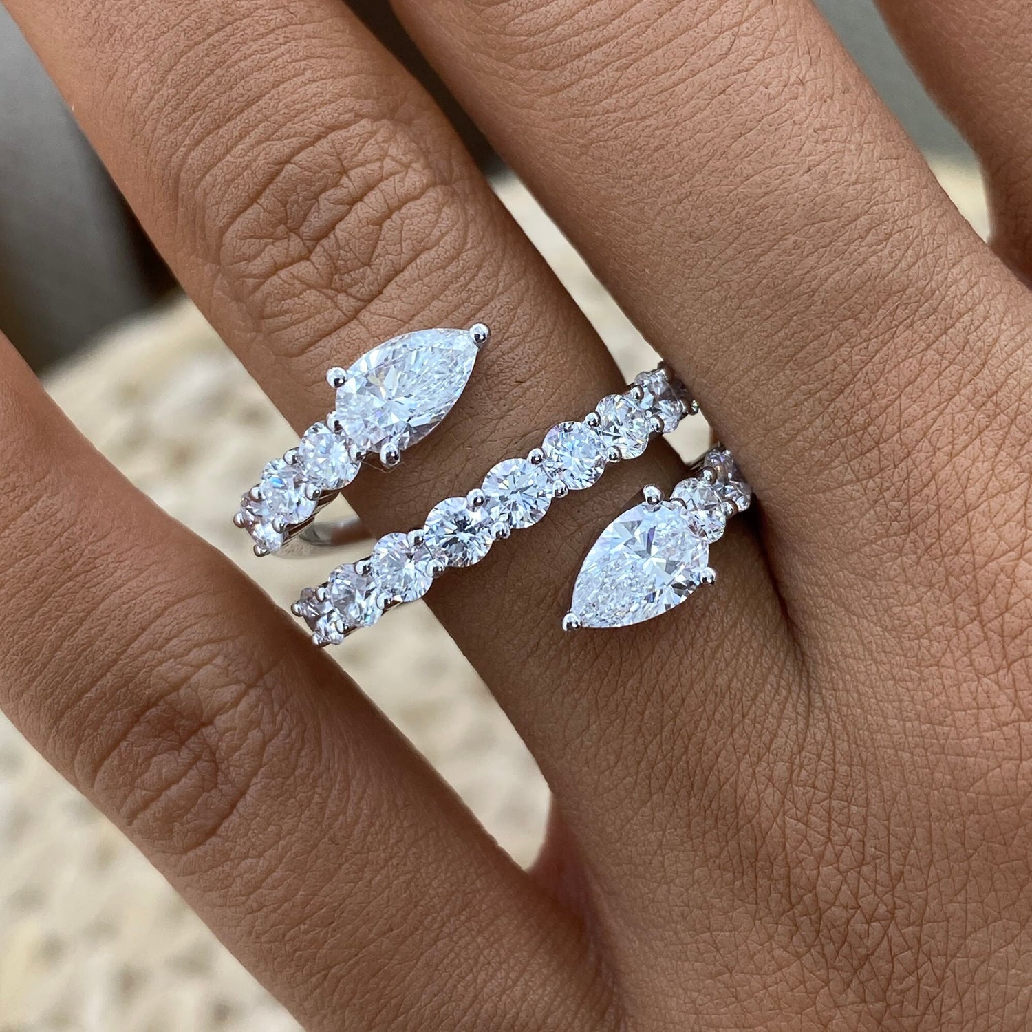Angie 2.8 Pear Lab-Grown Diamond Special, Half-Eternity Ring