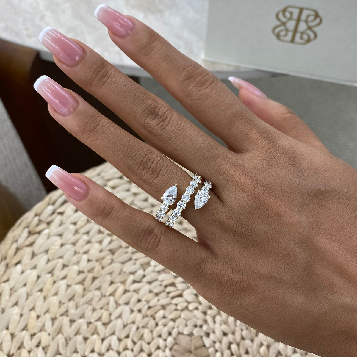 Angie 2.8 Pear Lab-Grown Diamond Special, Half-Eternity Ring