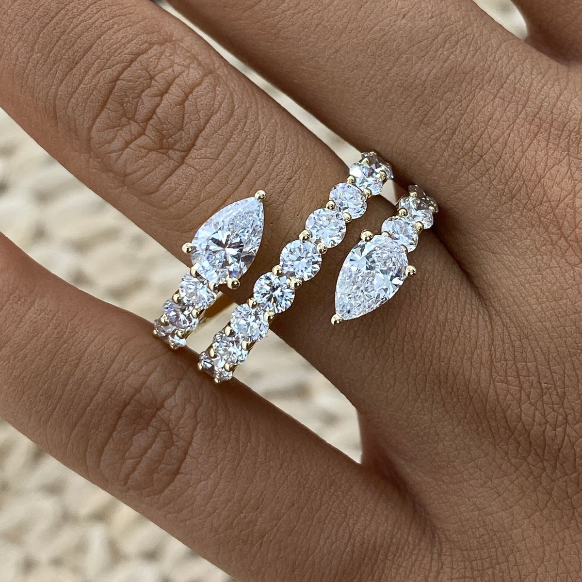 Angie 2.8 Pear Lab-Grown Diamond Special, Half-Eternity Ring