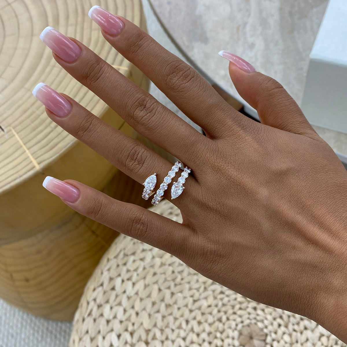 Angie 2.8 Pear Lab-Grown Diamond Special, Half-Eternity Ring