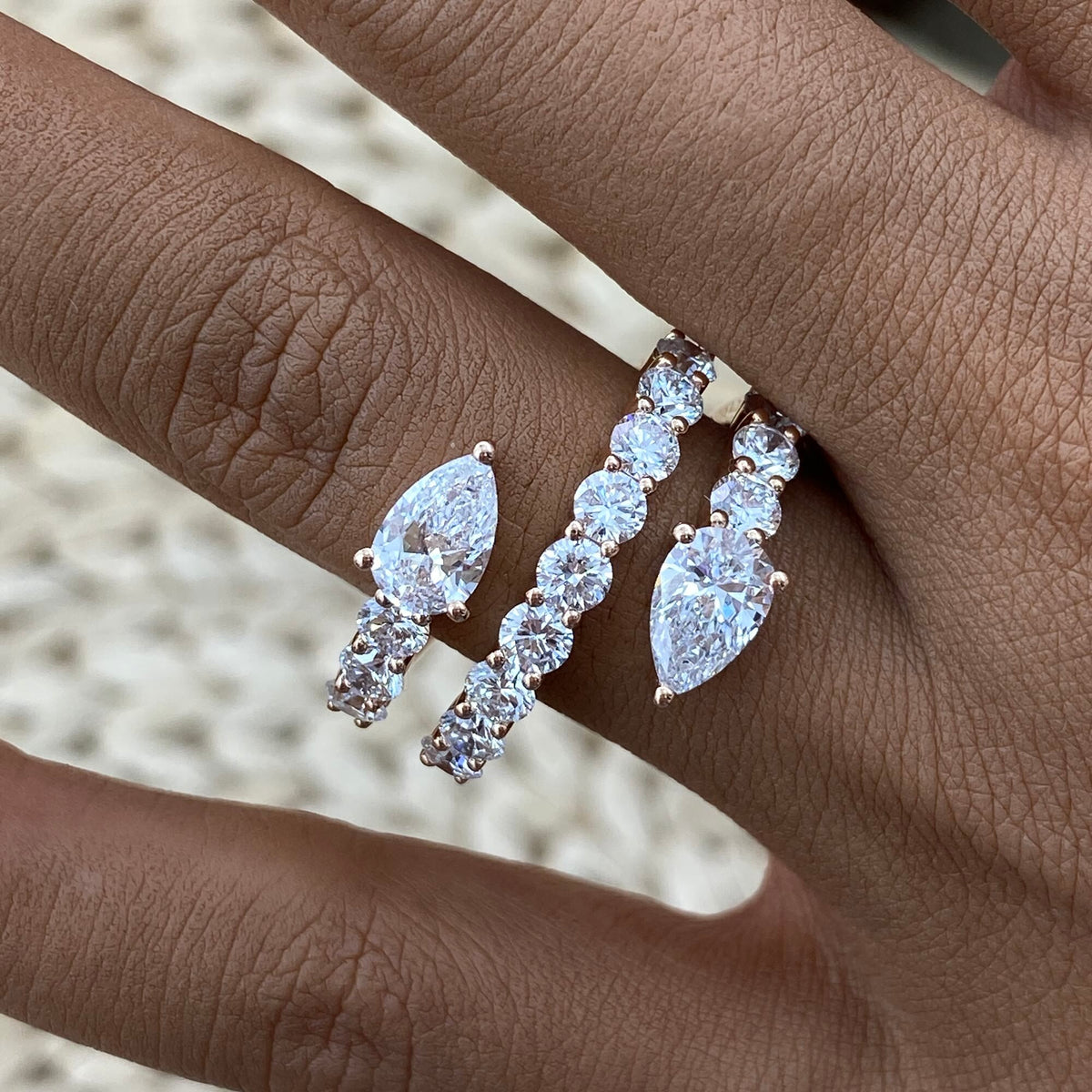 Angie 2.8 Pear Lab-Grown Diamond Special, Half-Eternity Ring