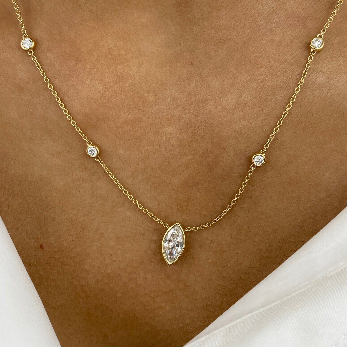 Eliana 1.0 Marquise Lab-Grown Diamond Chain, Station Necklace