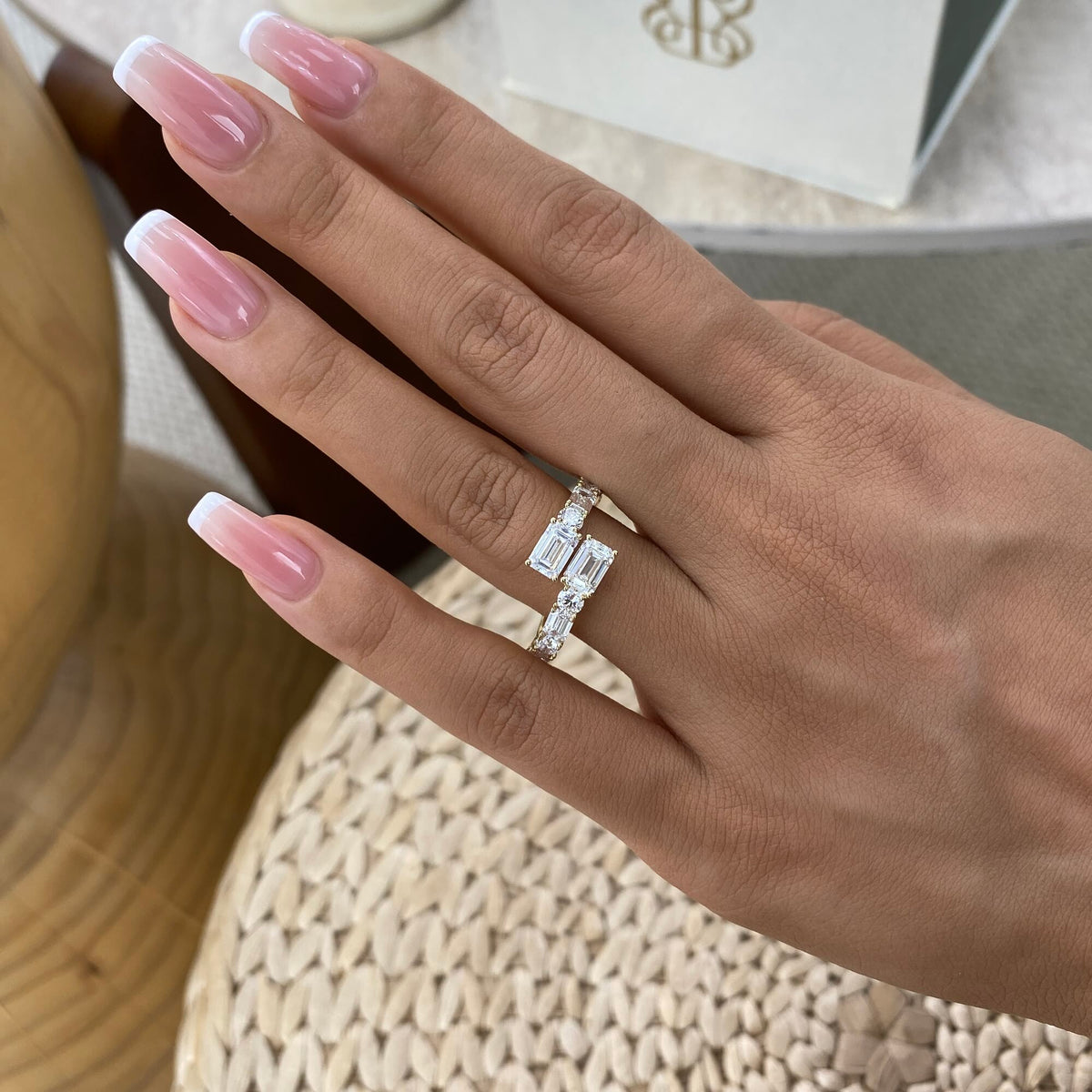 Amaya 3.1 Emerald Lab-Grown Diamond Half-Eternity, Special Ring