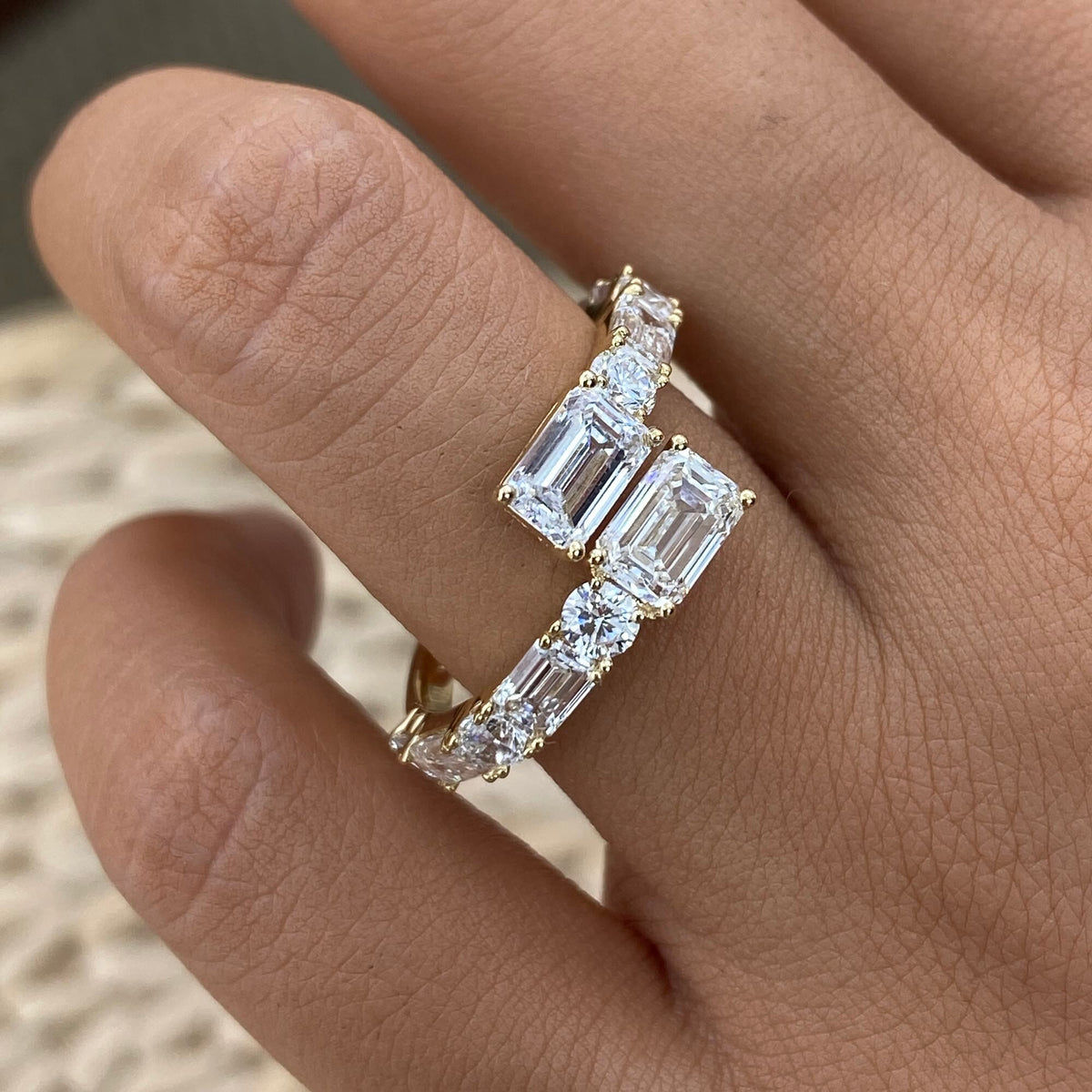 Amaya 3.1 Emerald Lab-Grown Diamond Half-Eternity, Special Ring