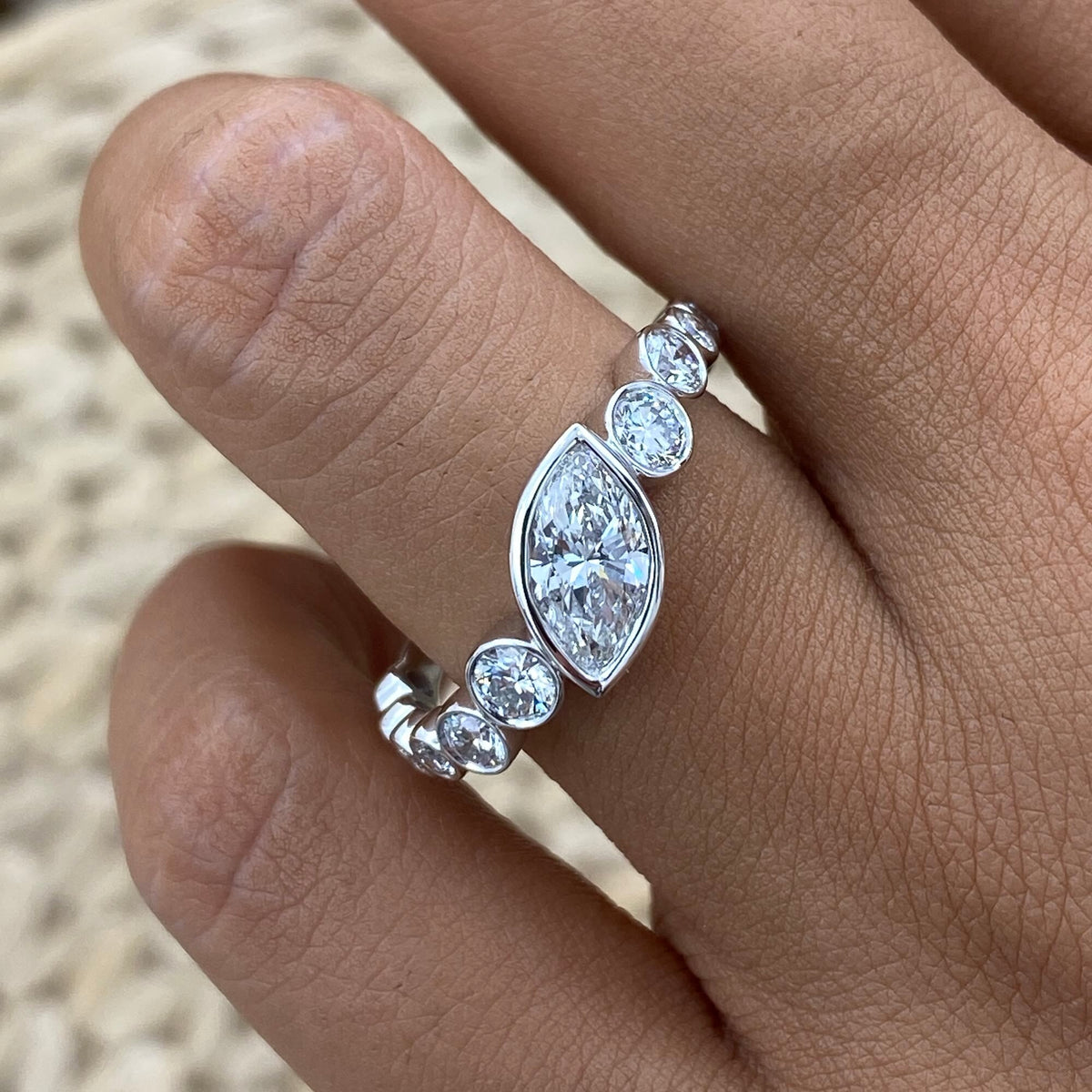 Jane 1.5 Marquise Lab-Grown Diamond Half-Eternity, Special Ring