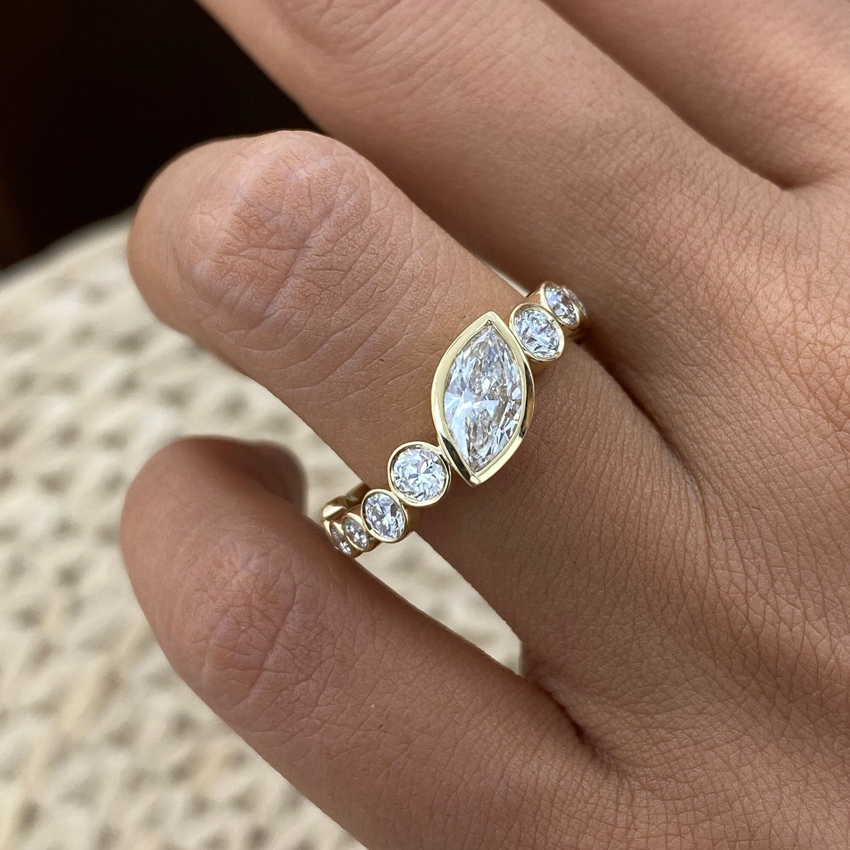 Jane 1.5 Marquise Lab-Grown Diamond Half-Eternity, Special Ring