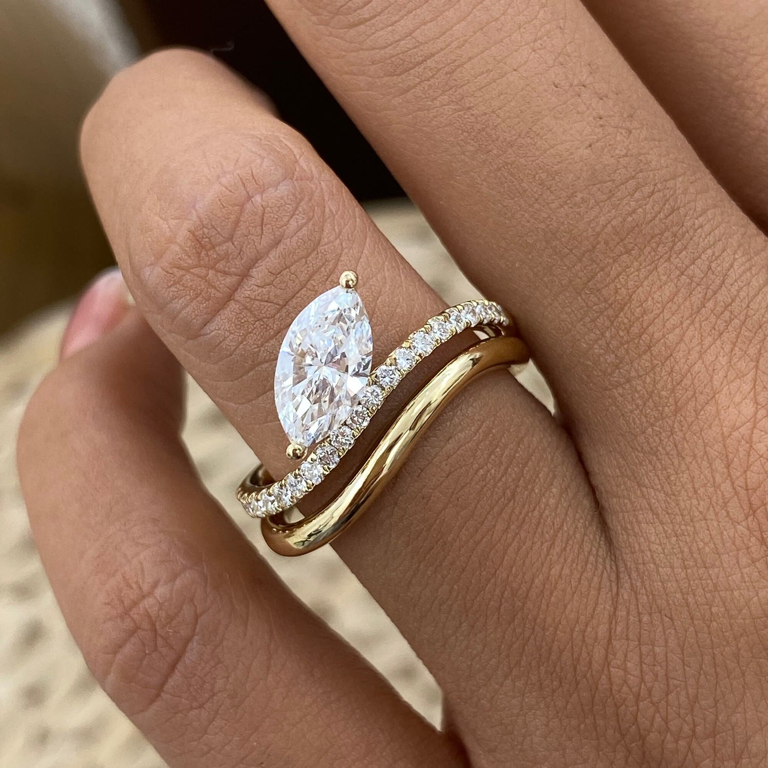 Josie 1.2 Marquise Lab-Grown Diamond Special, Side Stone Ring