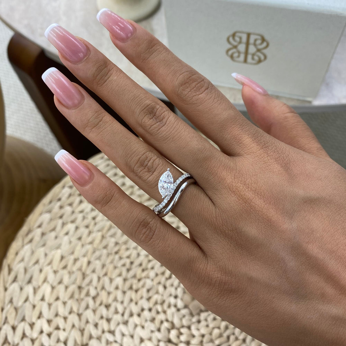 Josie 1.2 Marquise Lab-Grown Diamond Special, Side Stone Ring