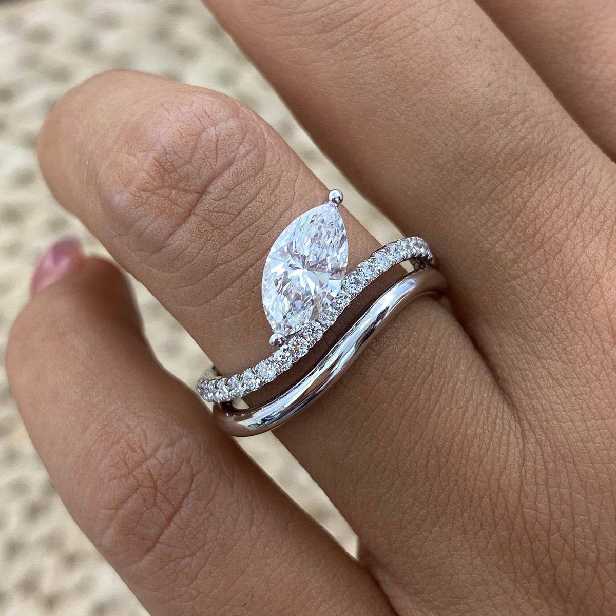 Josie 1.2 Marquise Lab-Grown Diamond Special, Side Stone Ring