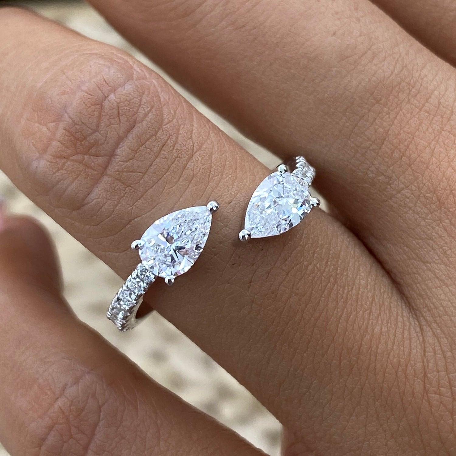 Jamie 1.2 Pear Lab-Grown Diamond Half-Eternity, Special Ring