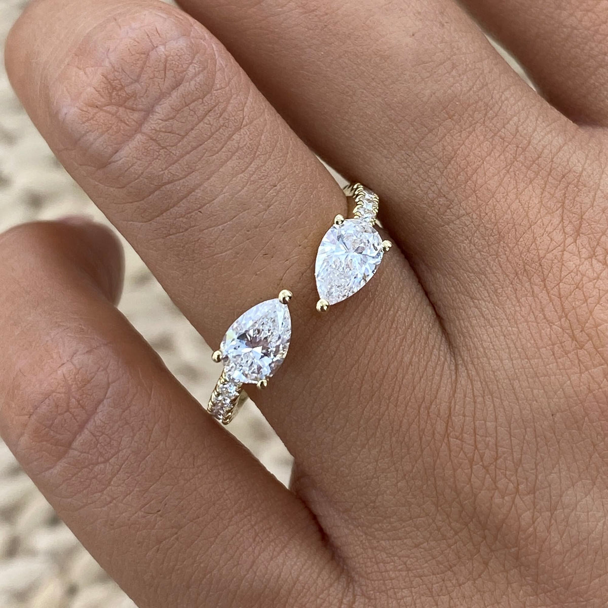 Jamie 1.2 Pear Lab-Grown Diamond Half-Eternity, Special Ring