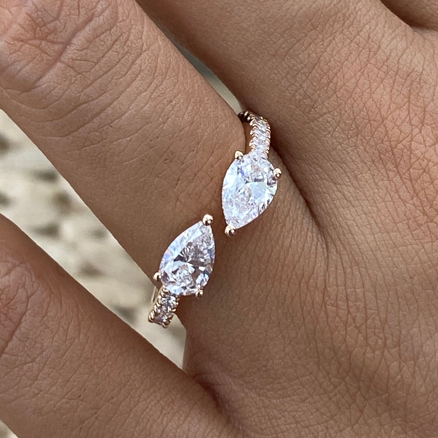 Jamie 1.2 Pear Lab-Grown Diamond Half-Eternity, Special Ring