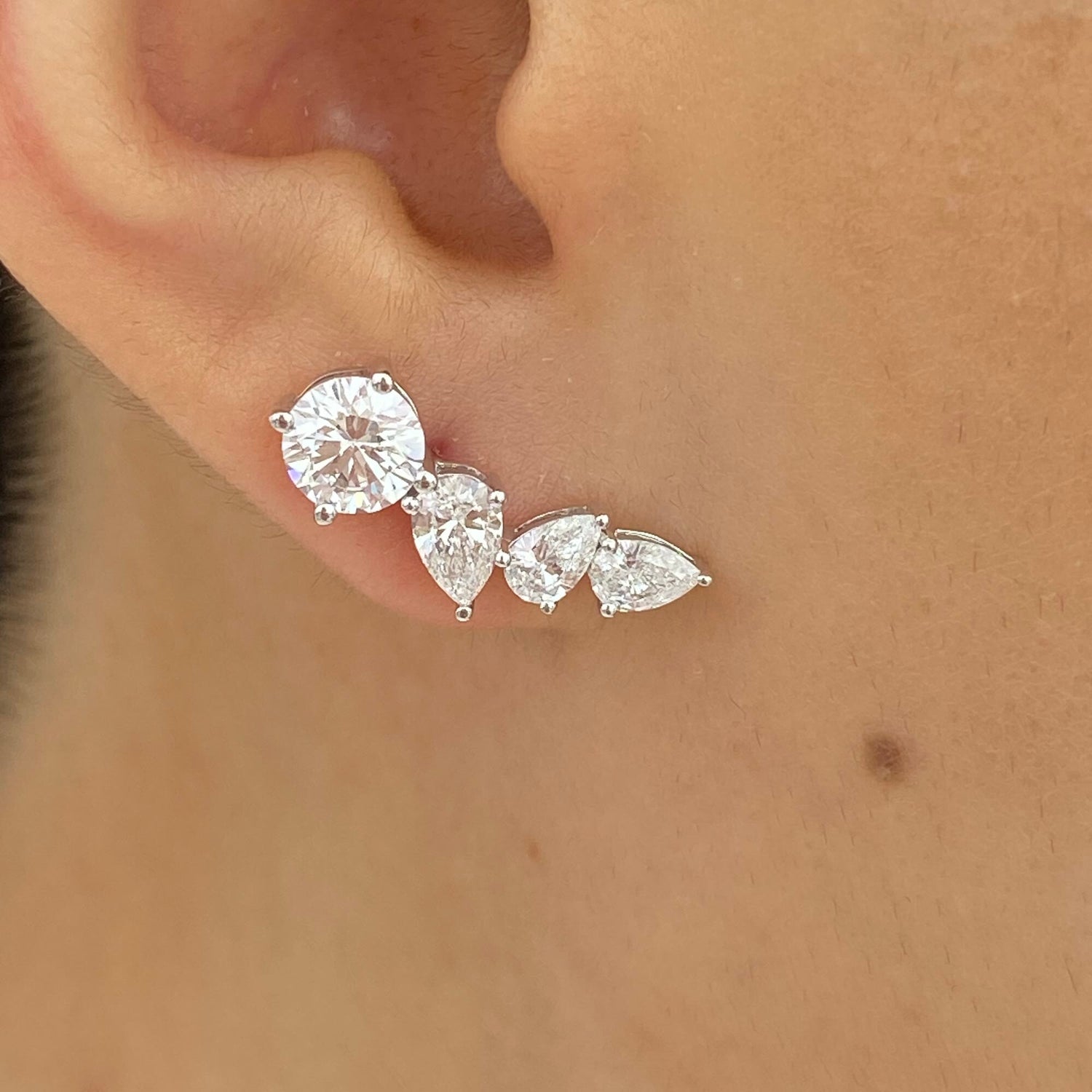 Maya 2.9 Round Lab-Grown Diamond Bouquet, Studs Earrings