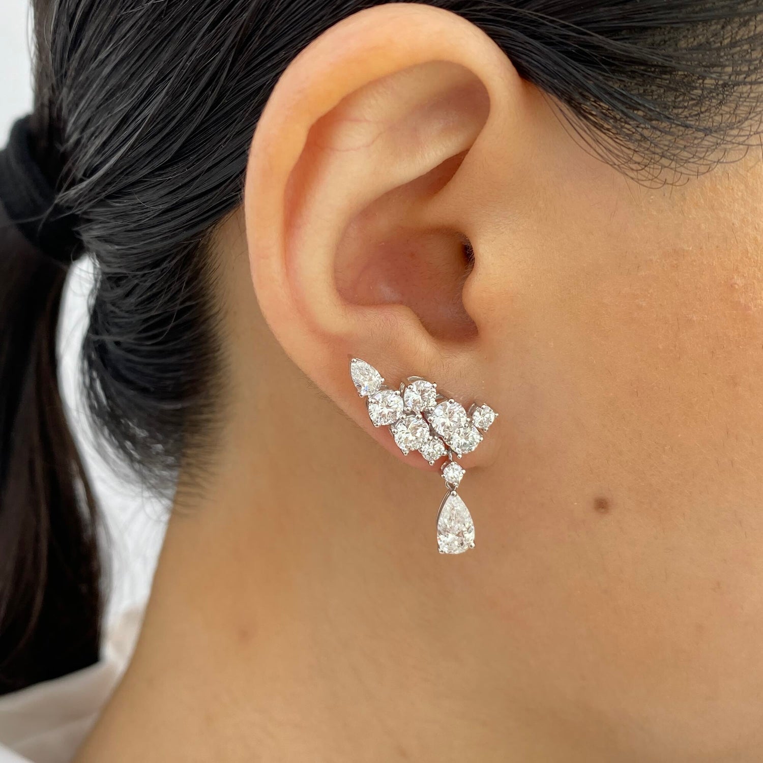 Elena 4.5 Pear Lab-Grown Diamond Bouquet, Drop Earrings