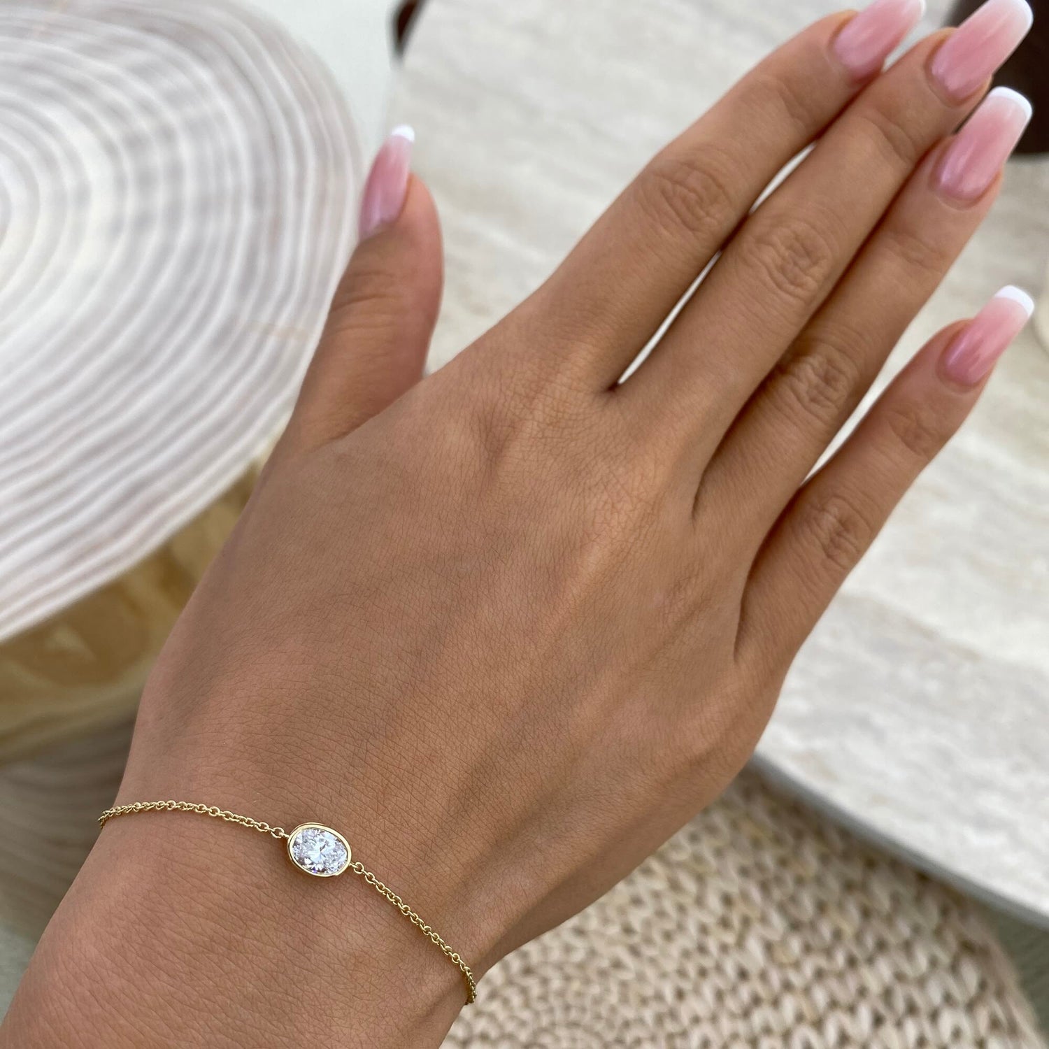 Savannah 0.5 Oval Lab-Grown Diamond Solitaire, Bezel Bracelet
