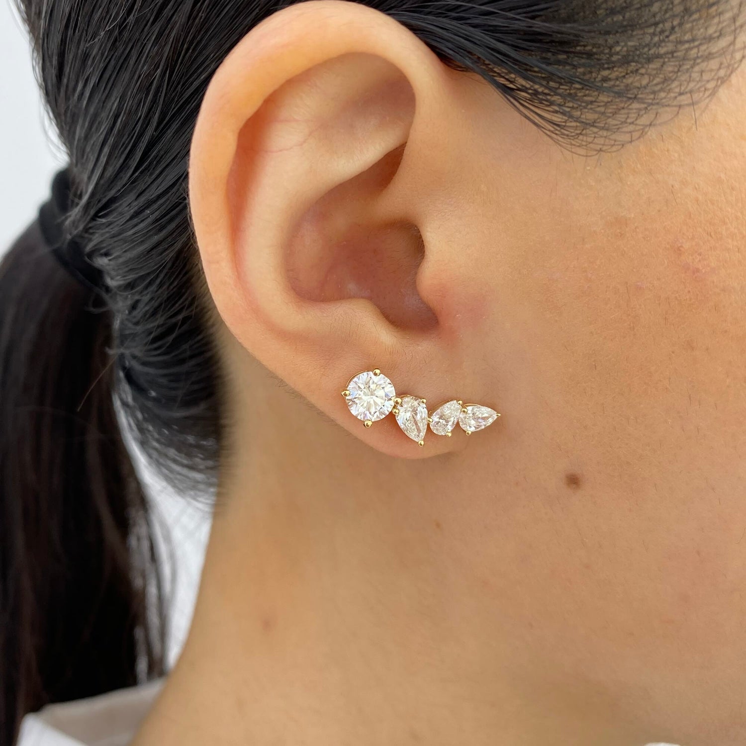 Maya 2.8 Round Lab-Grown Diamond Bouquet, Studs Earrings