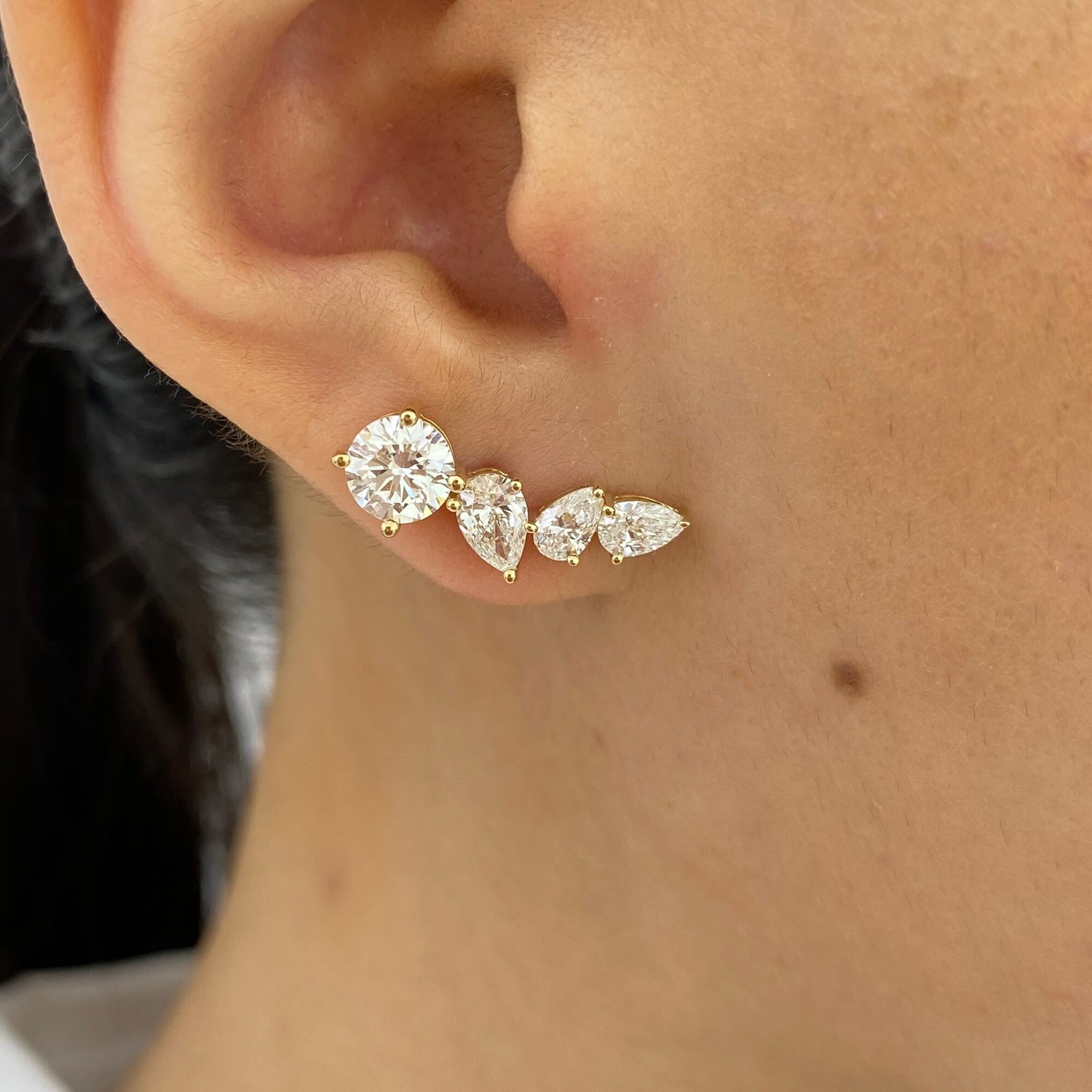 Maya 2.8 Round Lab-Grown Diamond Bouquet, Studs Earrings
