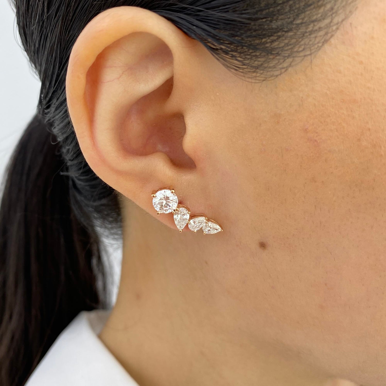 Maya 2.8 Round Lab-Grown Diamond Bouquet, Studs Earrings