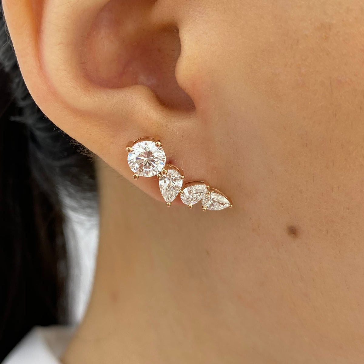 Maya 2.8 Round Lab-Grown Diamond Bouquet, Studs Earrings
