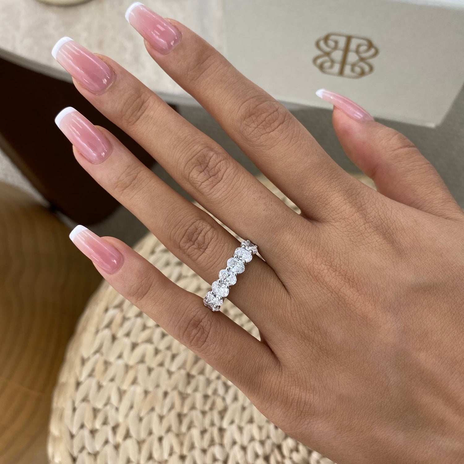 Kaitlyn 1.8 Oval Lab-Grown Diamond Half-Eternity Ring