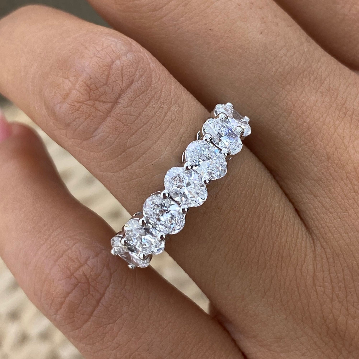 Kaitlyn 1.8 Oval Lab-Grown Diamond Half-Eternity Ring