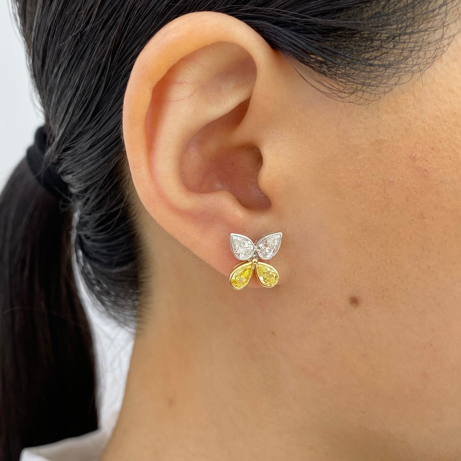 Alice 2.4 Pear Lab-Grown Diamond Studs, Cluster Earrings