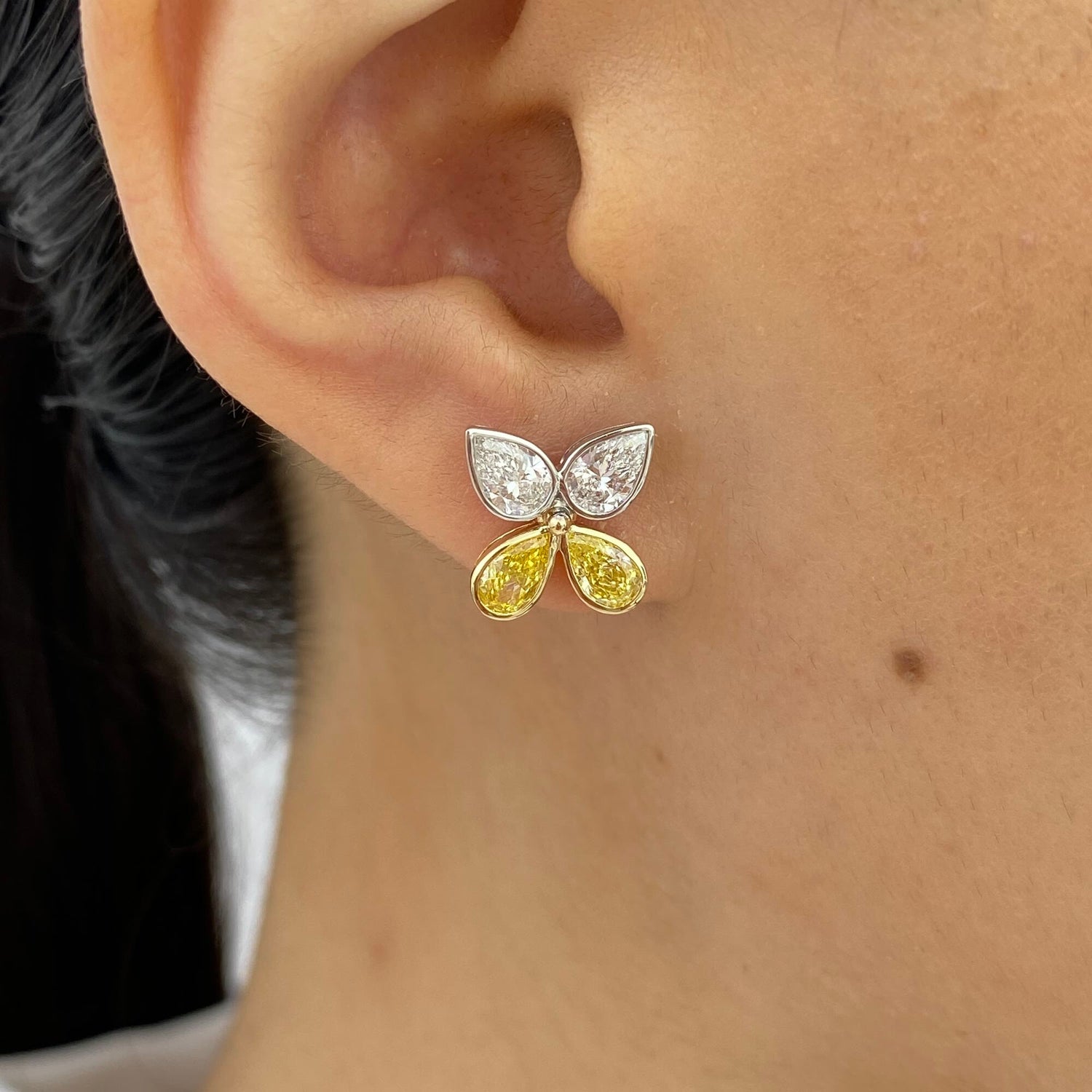 Alice 2.4 Pear Lab-Grown Diamond Studs, Cluster Earrings