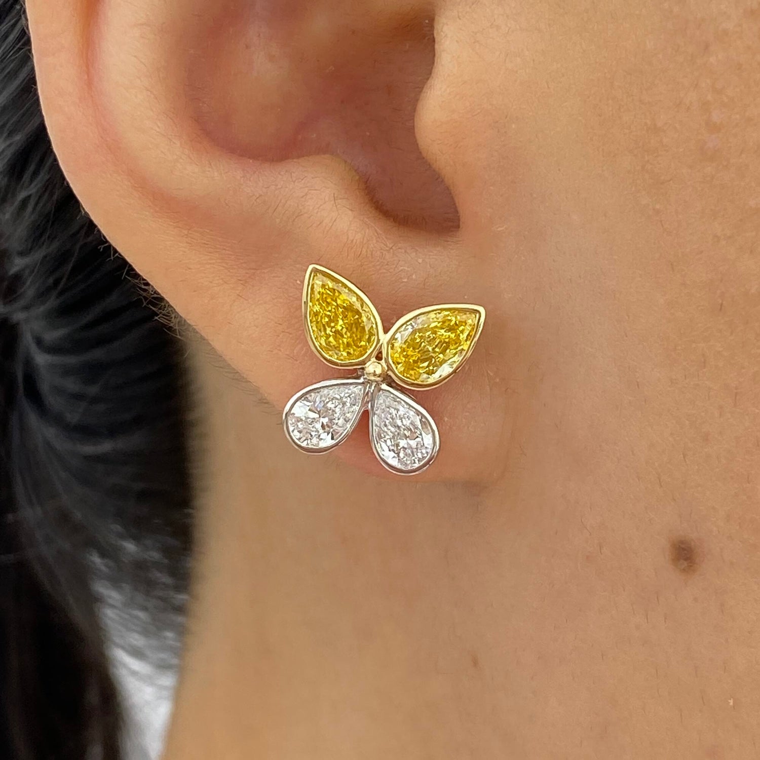 Alice 2.7 Pear Lab-Grown Diamond Studs, Cluster Earrings