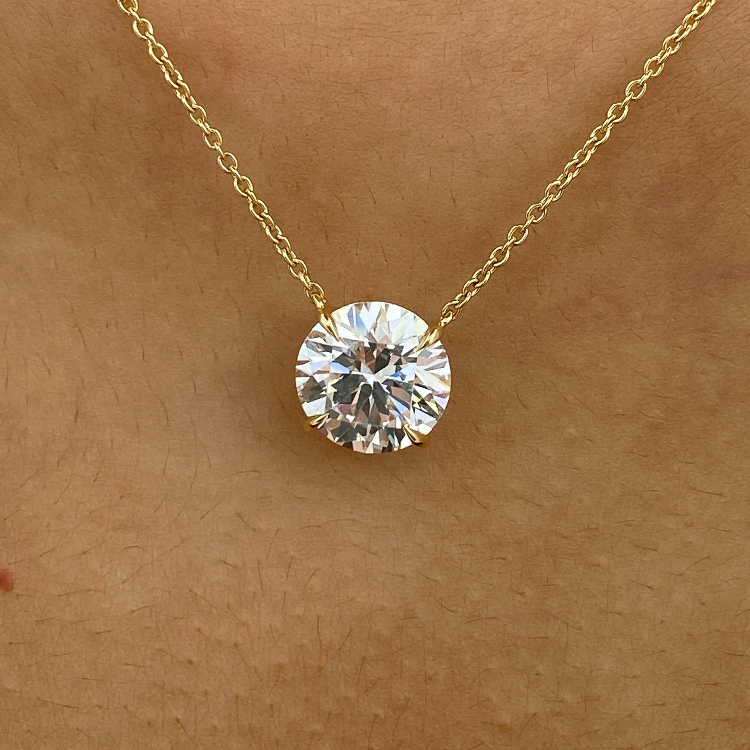 Tamara 3.0 Round Lab-Grown Diamond Bridal Set, Side Stone Necklace